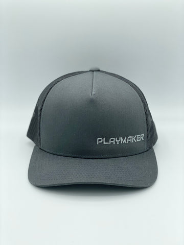 Playmaker SnapBack Hat Dark Gray With Lower Word Mark