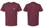Playmaker T-Shirt Maroon Logo Front With Playmaker On Back